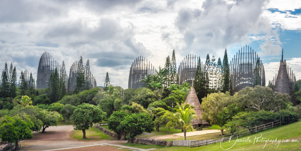 Tjibaou Cultural Centre Panorama in Noumea, New Caledonia
